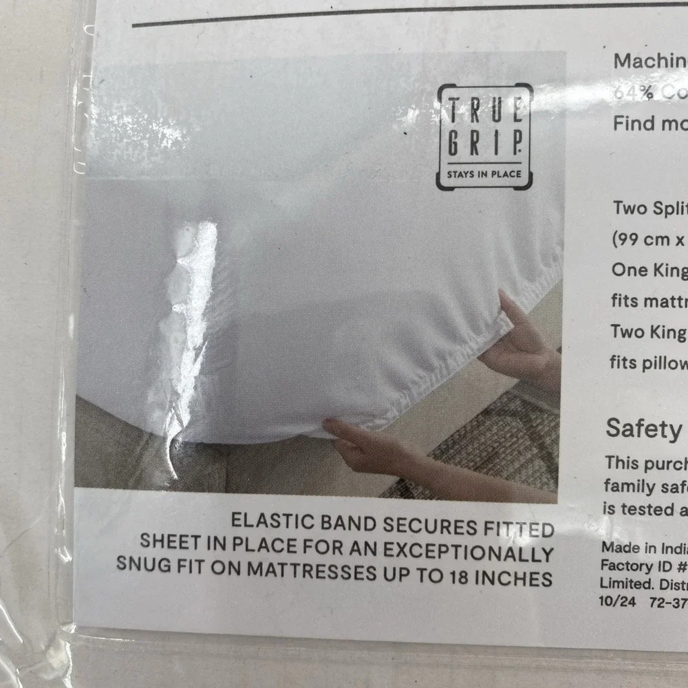 Liz Claiborne Sheet Set SPLIT KING Classic Taupe 575 Thread Count Cotton Blend